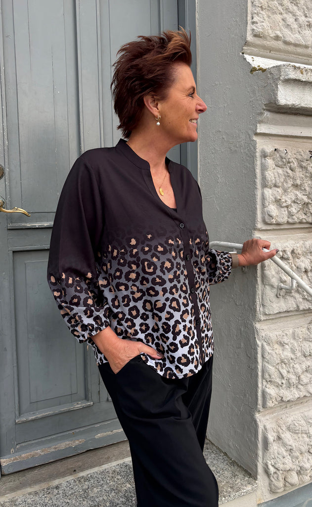 Say INA Copenhagen Skjorte - Joelle - Black W. Leopard
