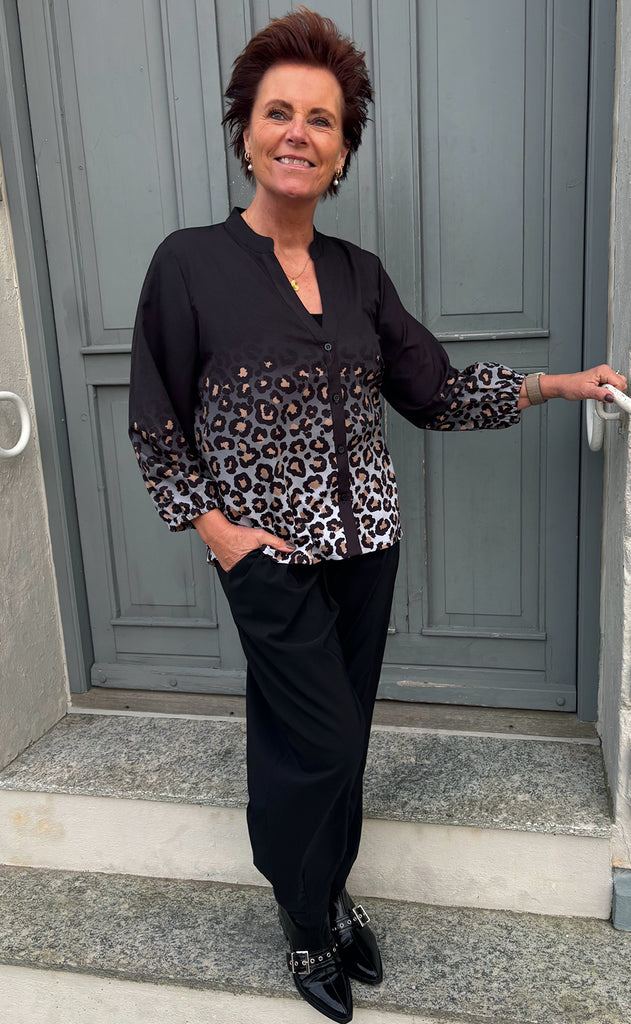 Say INA Copenhagen Skjorte - Joelle - Black W. Leopard