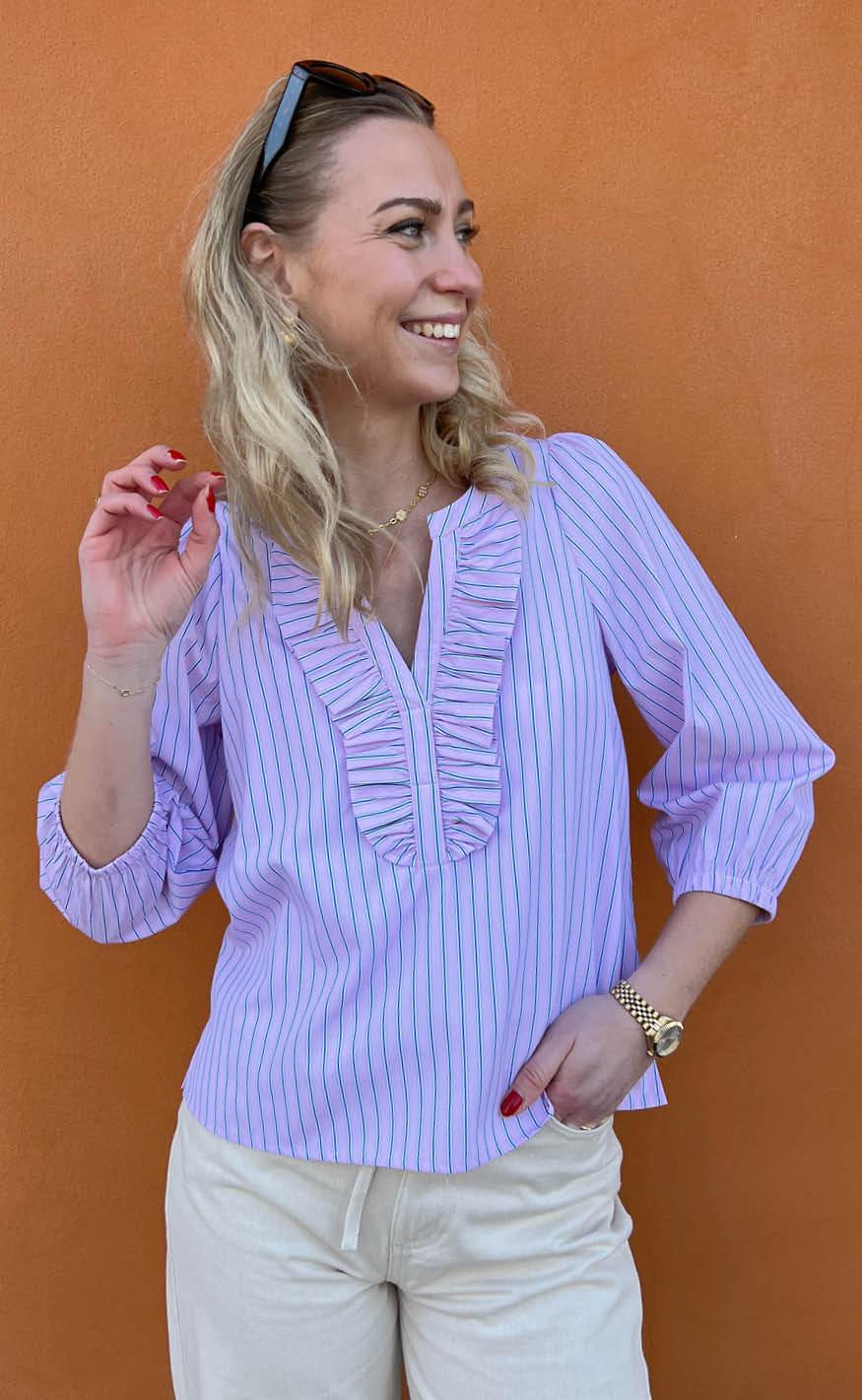 Say INA Copenhagen Skjorte - Katinka - Pink Striped