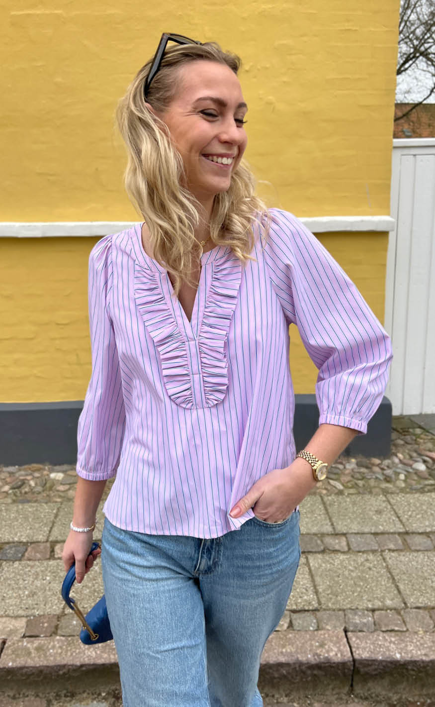 Say INA Copenhagen Skjorte - Katinka - Pink Striped
