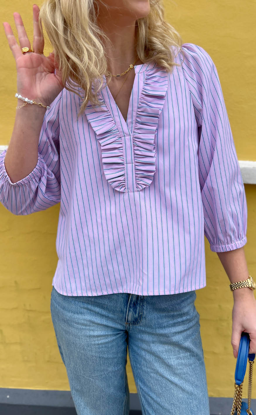 Say INA Copenhagen Skjorte - Katinka - Pink Striped