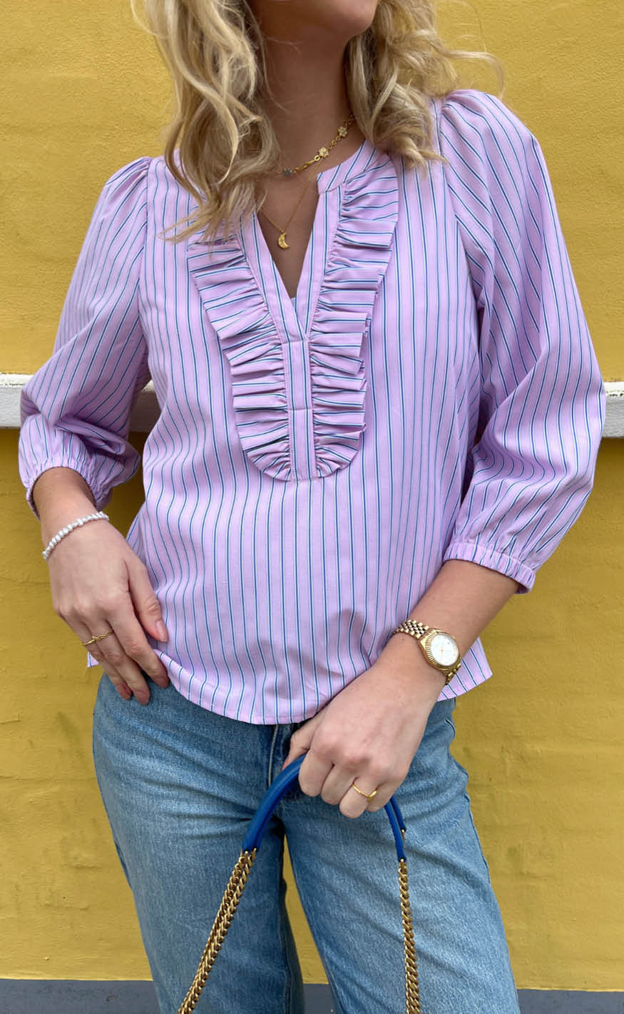 Say INA Copenhagen Skjorte - Katinka - Pink Striped