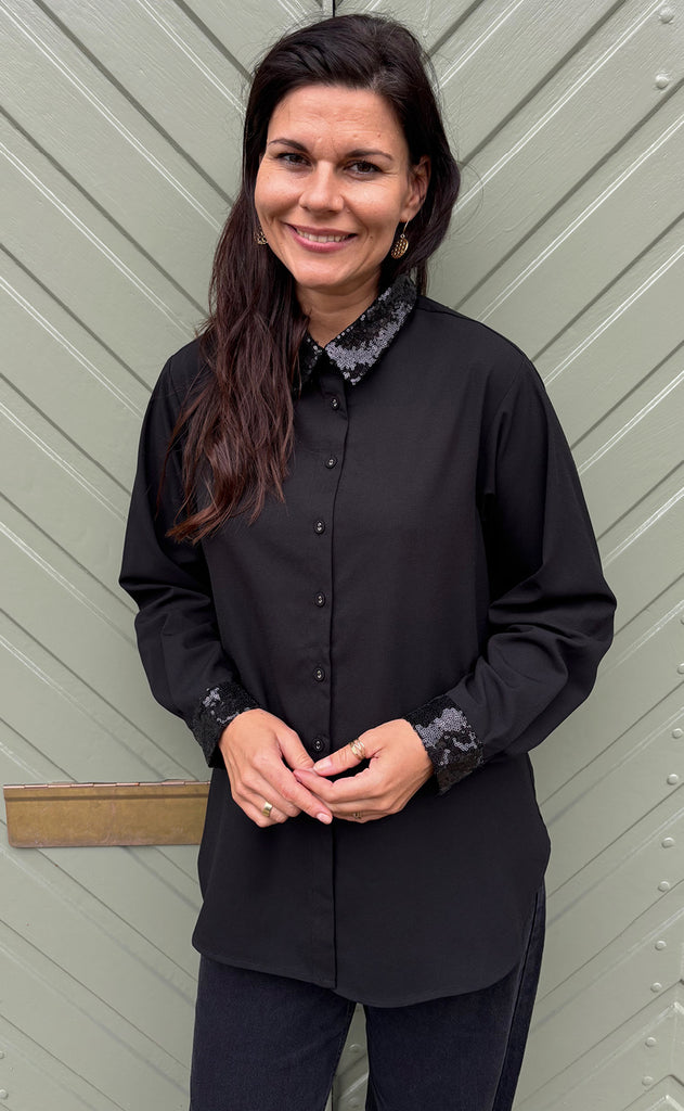 Say INA Copenhagen Skjorte - Katrina - Black W. Sequin