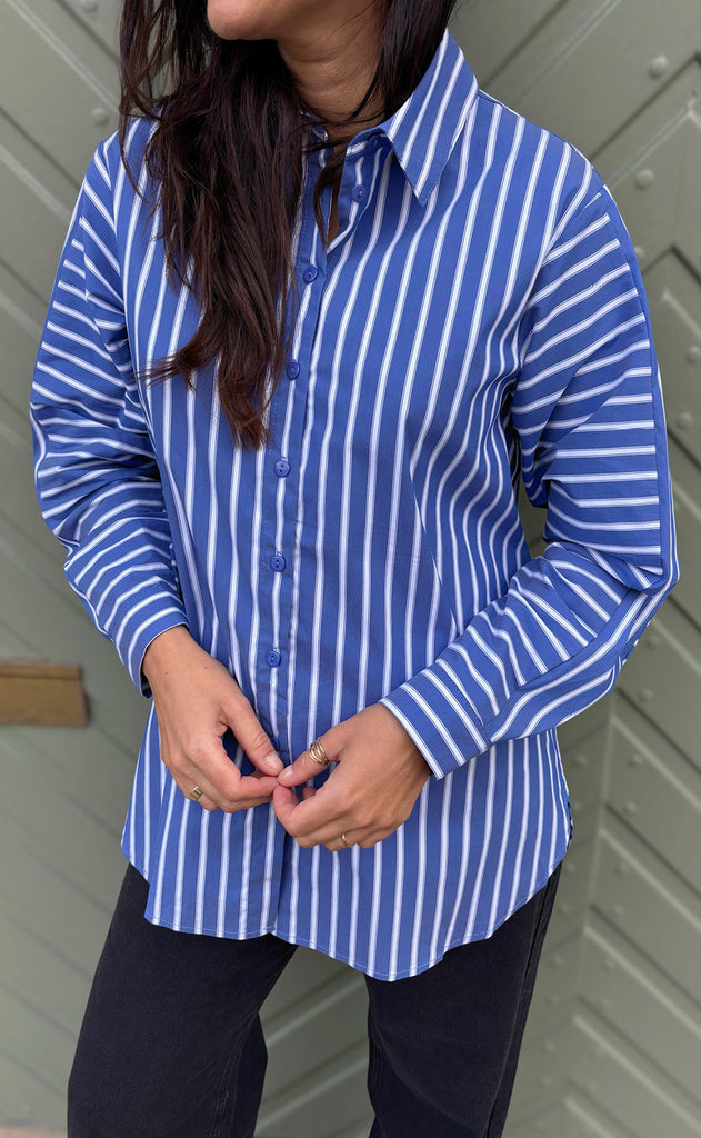 Say INA Copenhagen Skjorte - Katrina - Dark Blue Striped