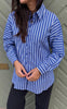 Say INA Copenhagen Skjorte - Katrina - Dark Blue Striped