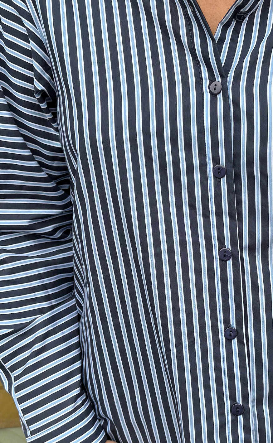 Say INA Copenhagen Skjorte - Katrina - Navy Blue Stripes