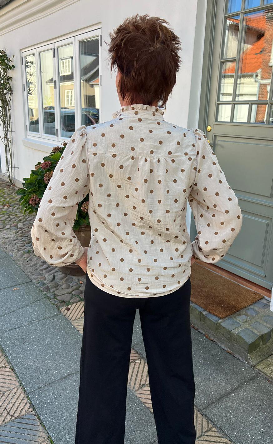 Say INA Copenhagen Skjorte - Kesha - Beige / Brown Dots