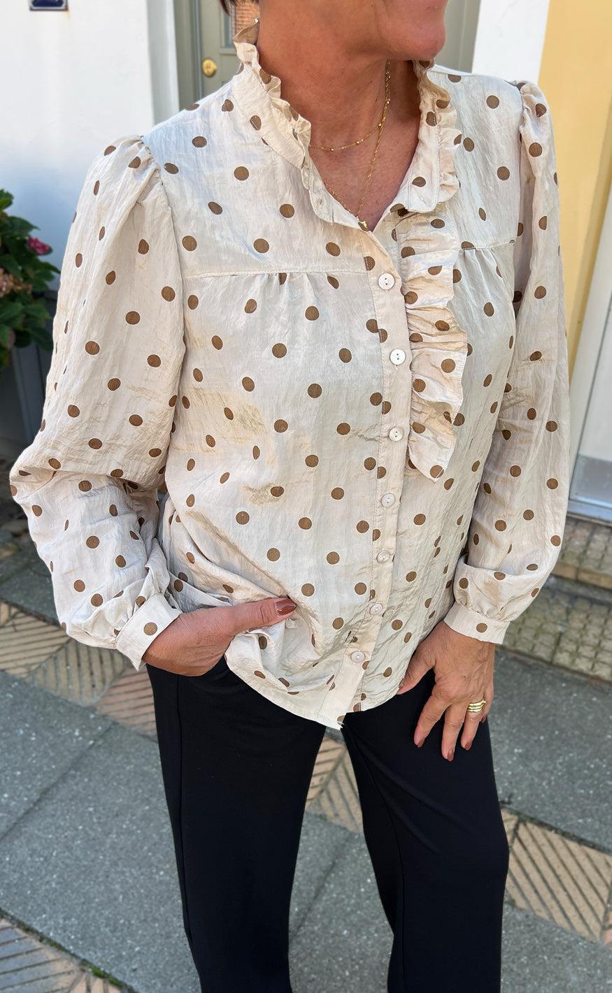 Say INA Copenhagen Skjorte - Kesha - Beige / Brown Dots