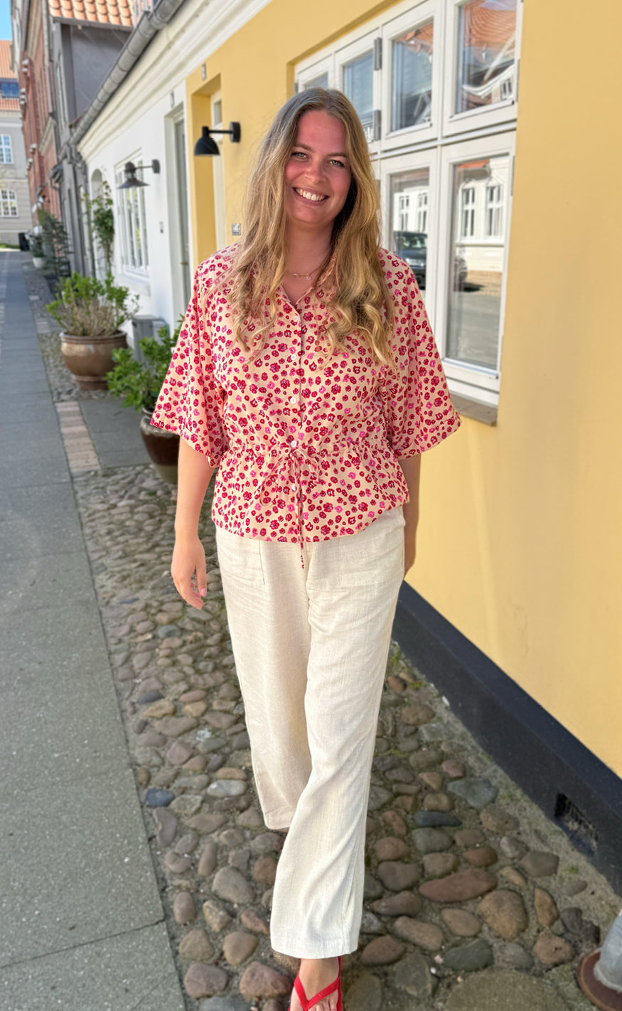 Say INA Copenhagen Skjorte - Liana - Pink / Red Flowers