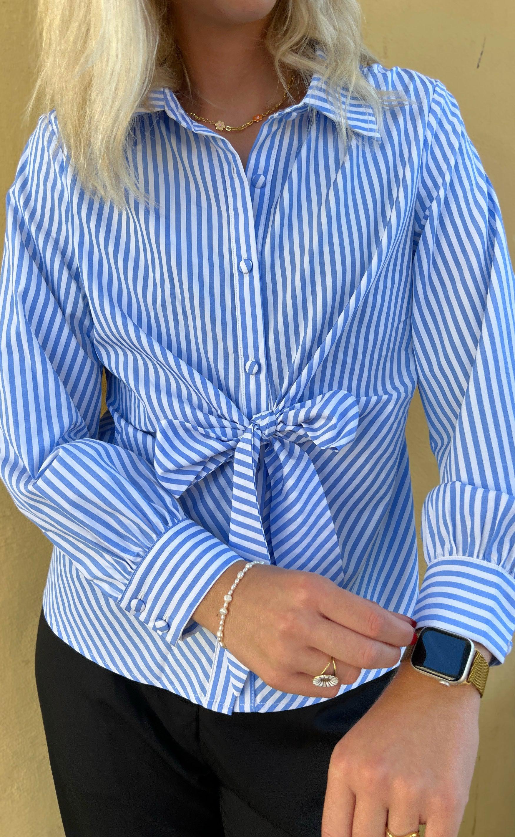 Say INA Copenhagen Skjorte - Luna - Blue/White Stripe
