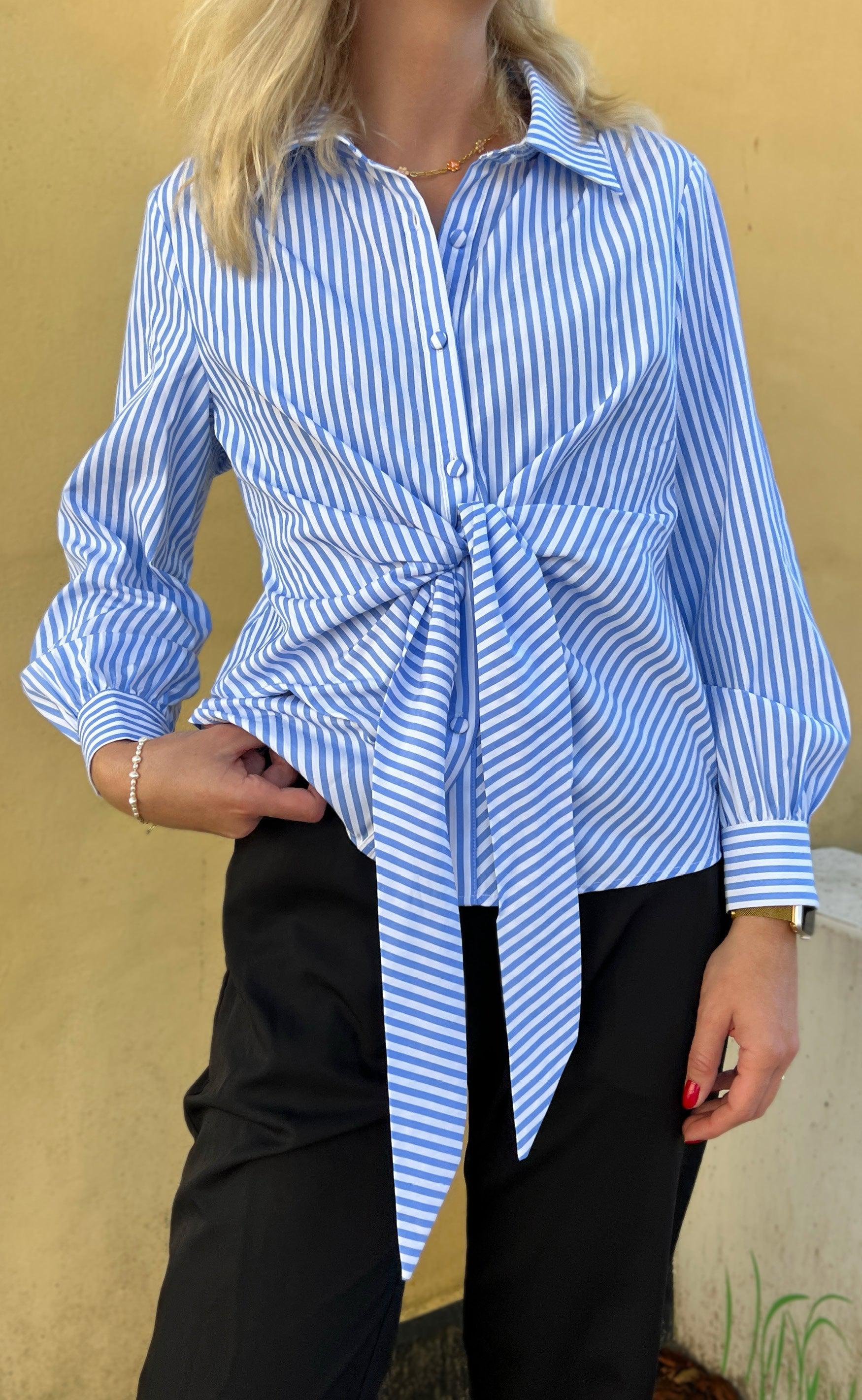 Say INA Copenhagen Skjorte - Luna - Blue/White Stripe