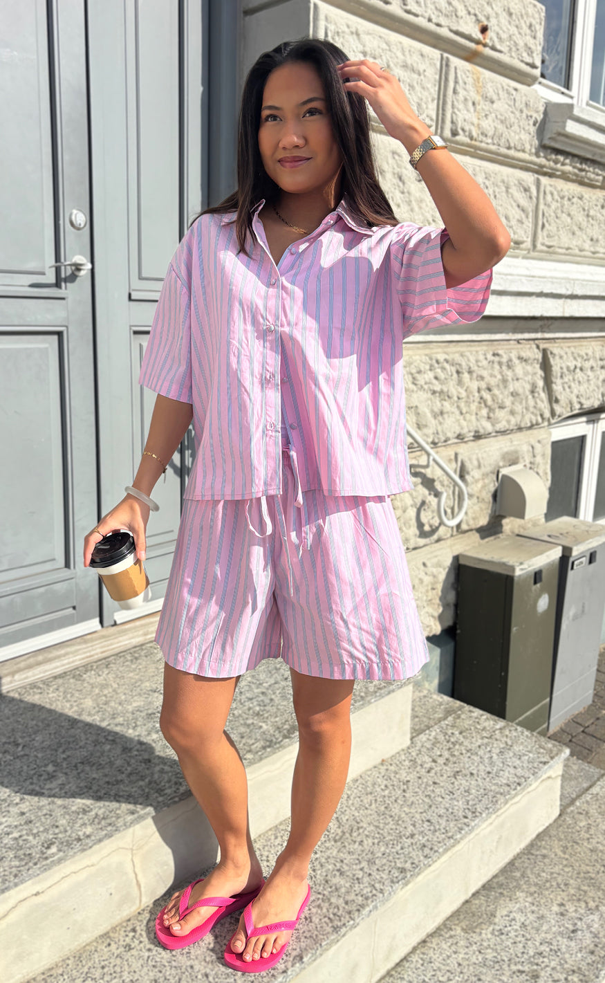 Say INA Copenhagen Skjorte - Marika - Pink Striped