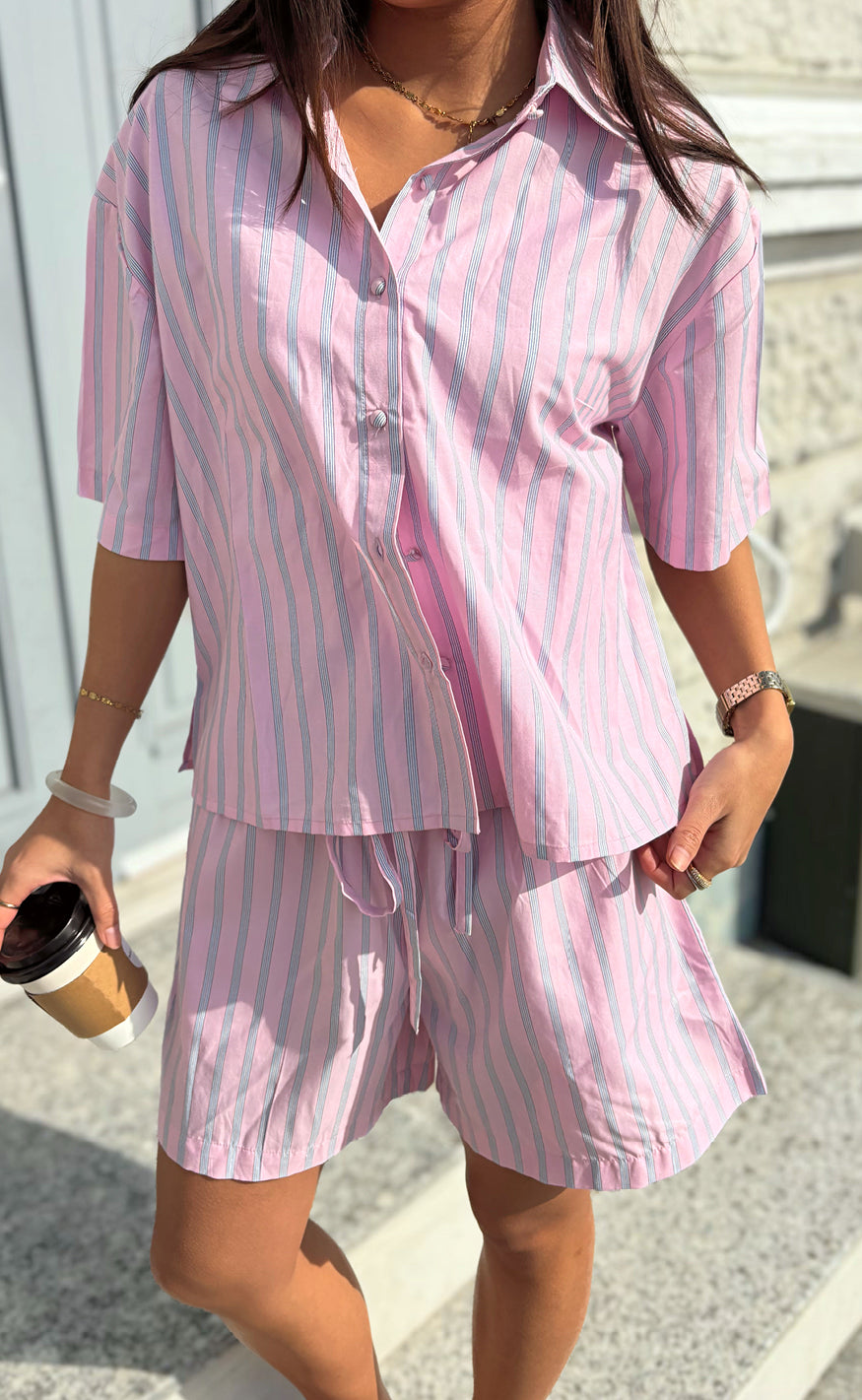 Say INA Copenhagen Skjorte - Marika - Pink Striped