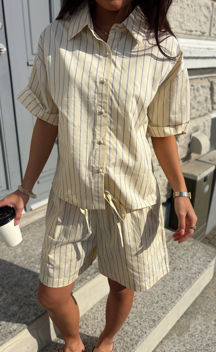 Say INA Copenhagen Skjorte - Marika - Yellow Striped