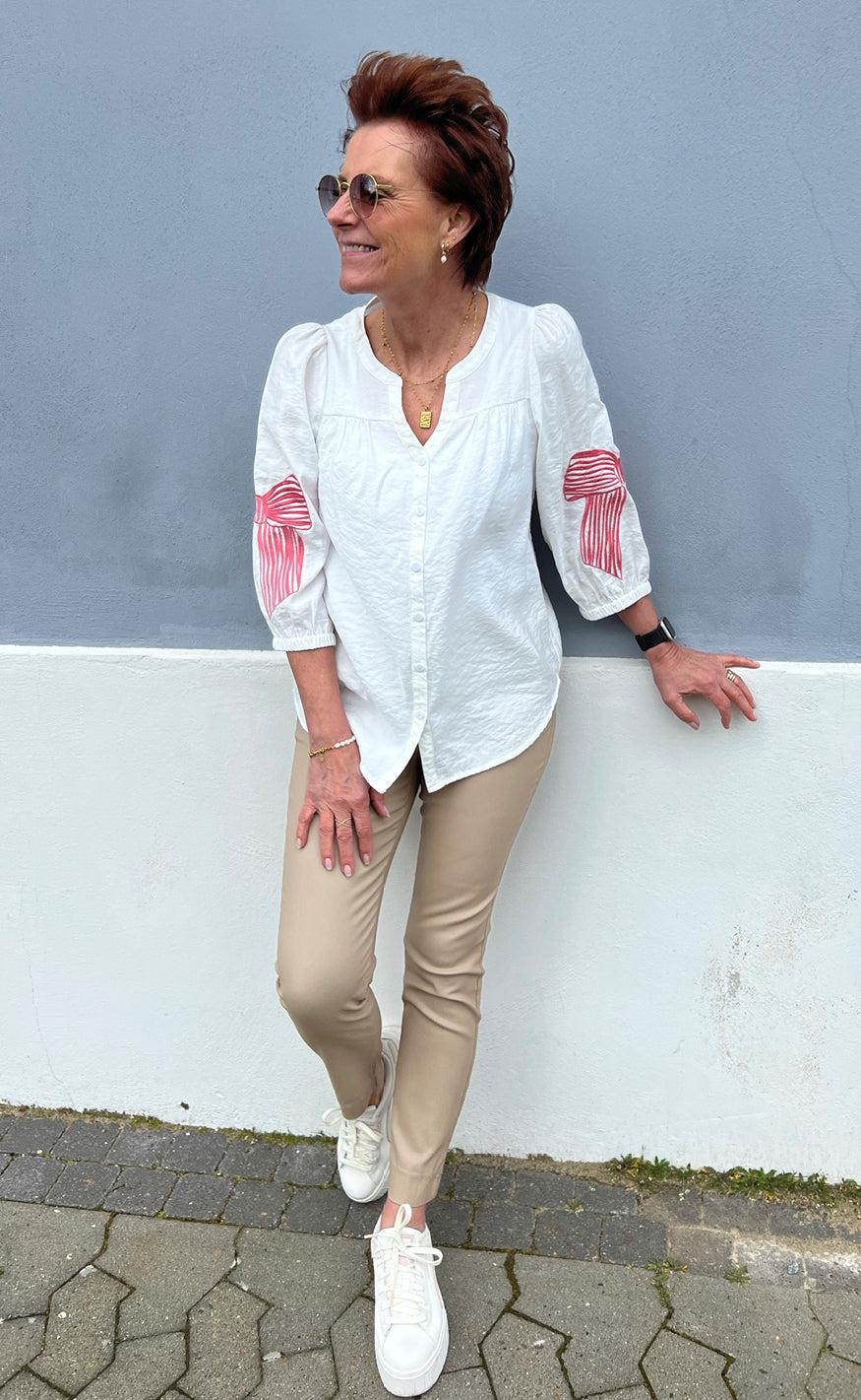 Say INA Copenhagen Skjorte - Milly - White W. Pink Bows