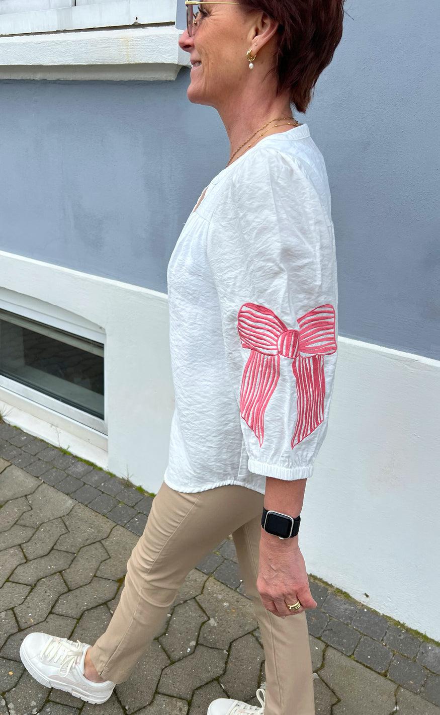 Say INA Copenhagen Skjorte - Milly - White W. Pink Bows