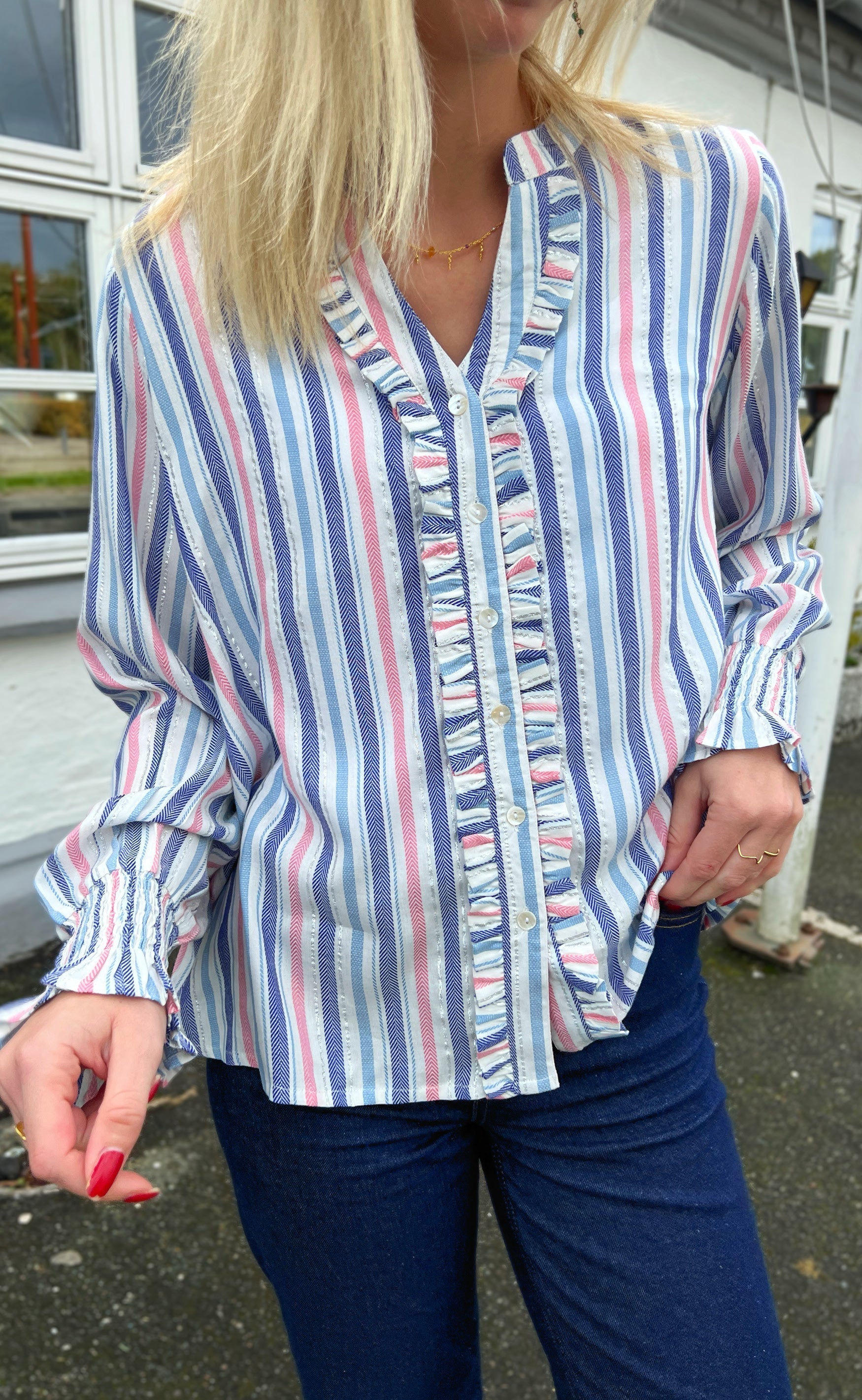 Say INA Copenhagen Skjorte - Naya - Colorful Stripes W. Lurex