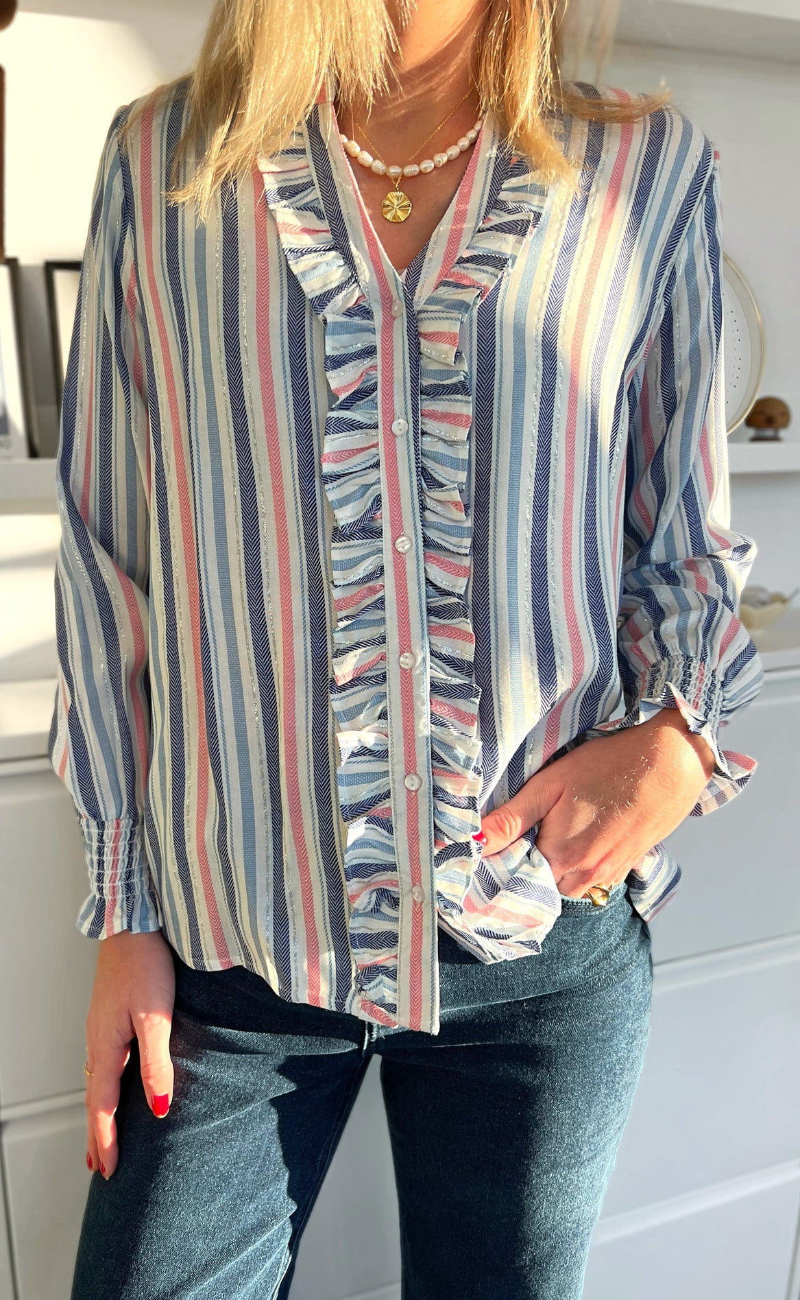 Say INA Copenhagen Skjorte - Naya - Colorful Stripes W. Lurex