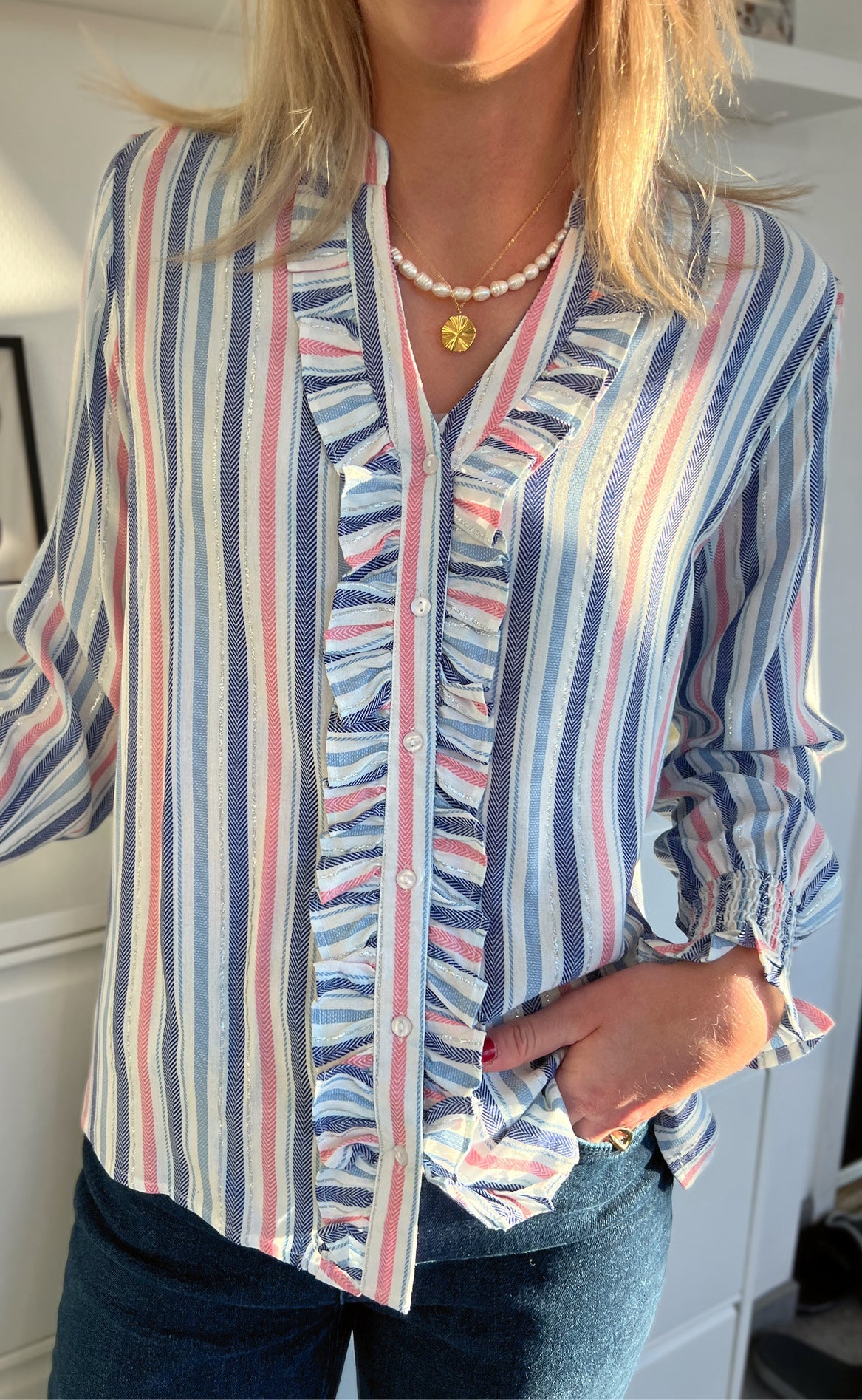 Say INA Copenhagen Skjorte - Naya - Colorful Stripes W. Lurex