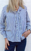 Say INA Copenhagen Skjorte - Naya - Navy / White Stripes W. Lurex
