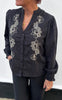 Say INA Copenhagen Skjorte - Pauline - Black W. Flower Embroidery