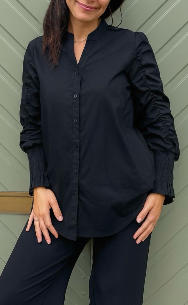 Say INA Copenhagen Skjorte - Rina Ruffle - Black