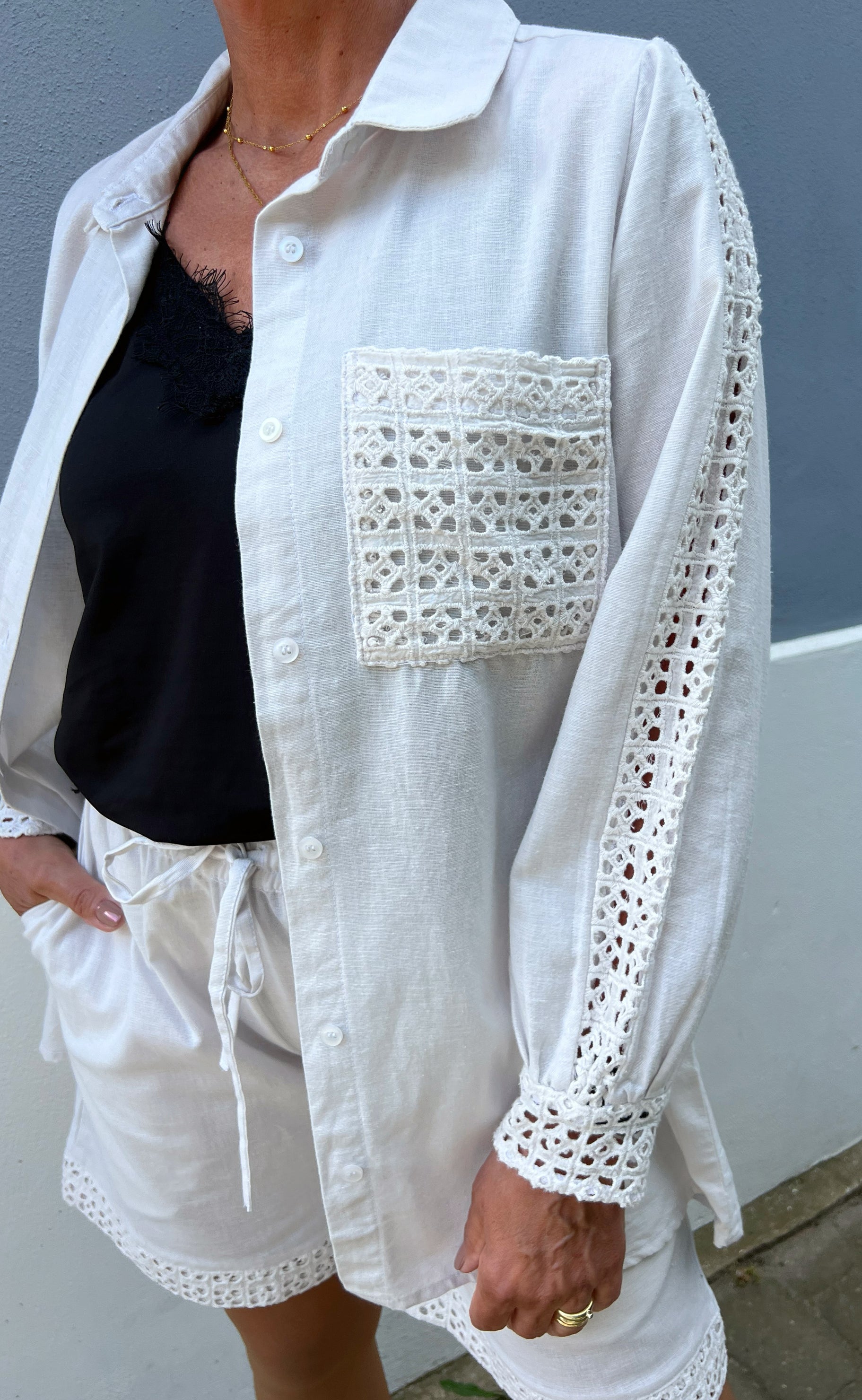 Say INA Copenhagen Skjorte - Sandy Linen - Off White