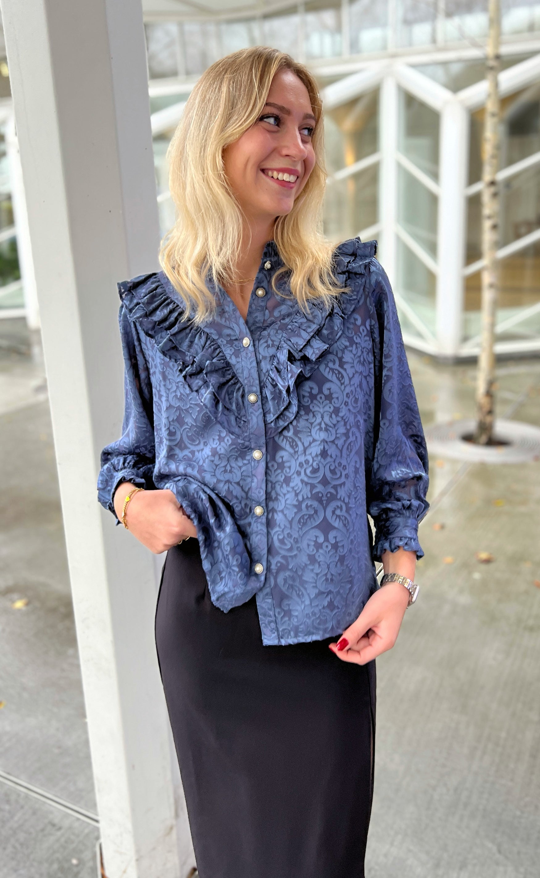 Say INA Copenhagen Skjorte - Sarah - Dusty Blue