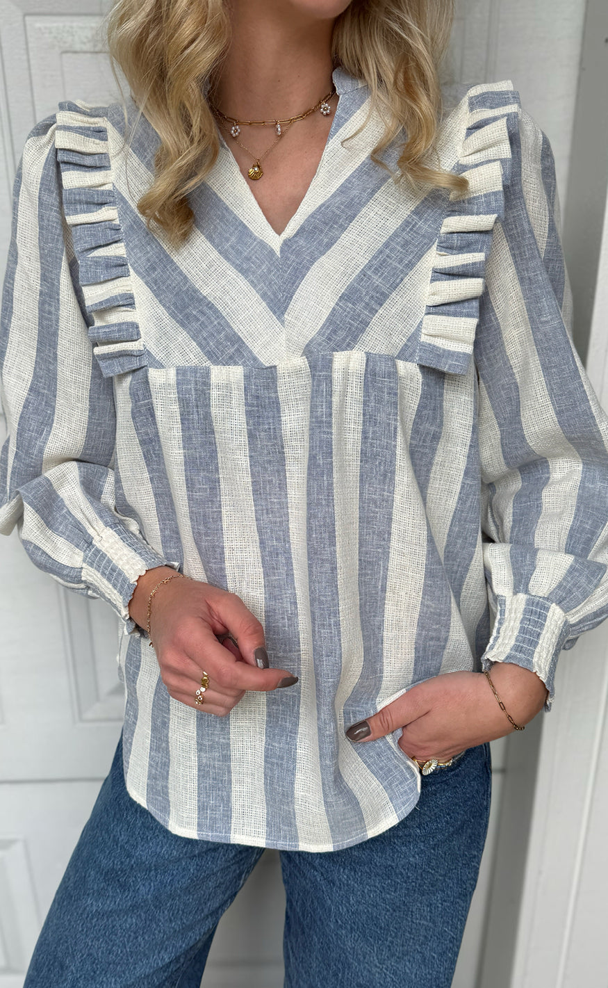 Say INA Copenhagen Skjorte - Sasha - Blue Striped