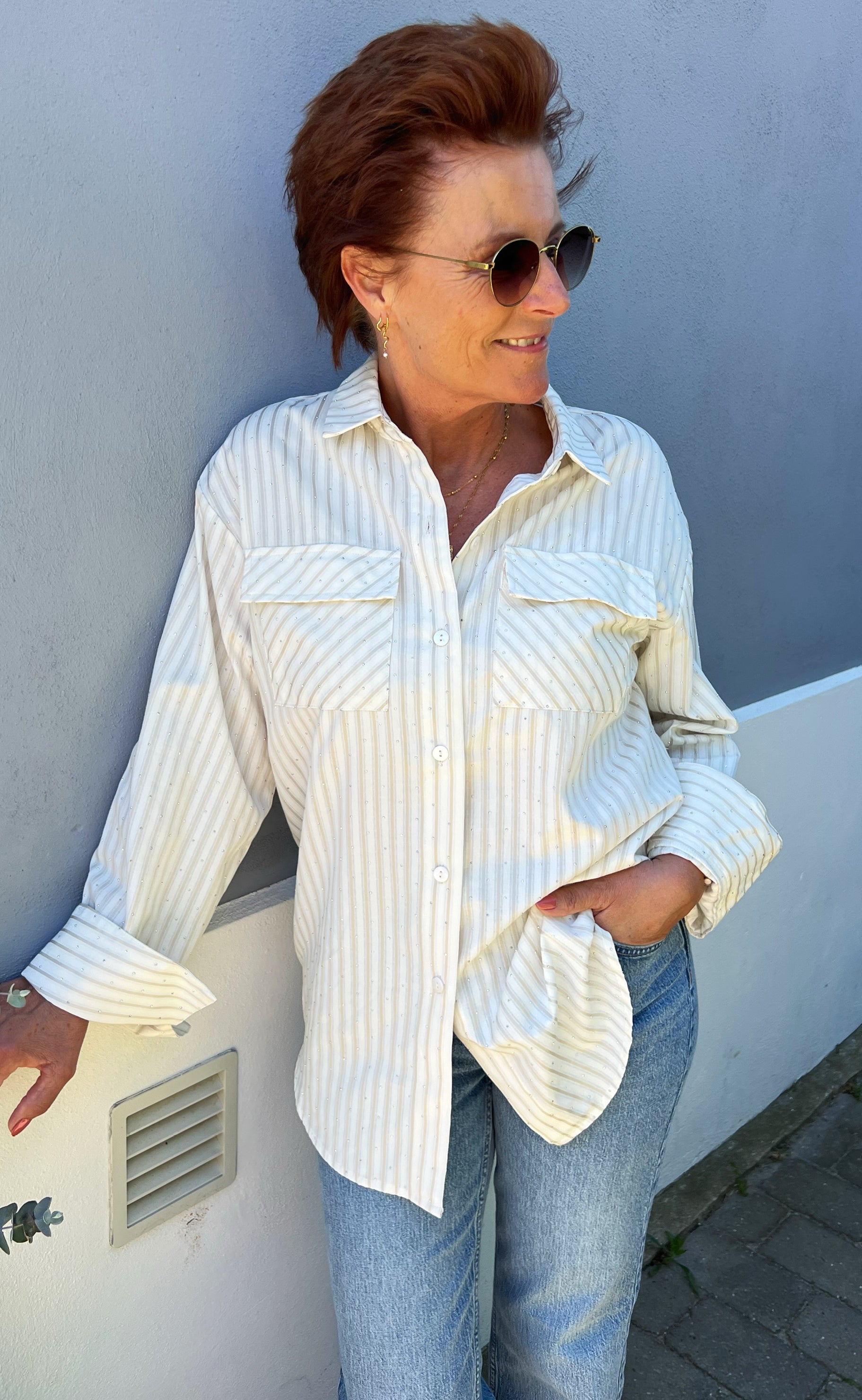 Say INA Copenhagen Skjorte - Simili - White Striped