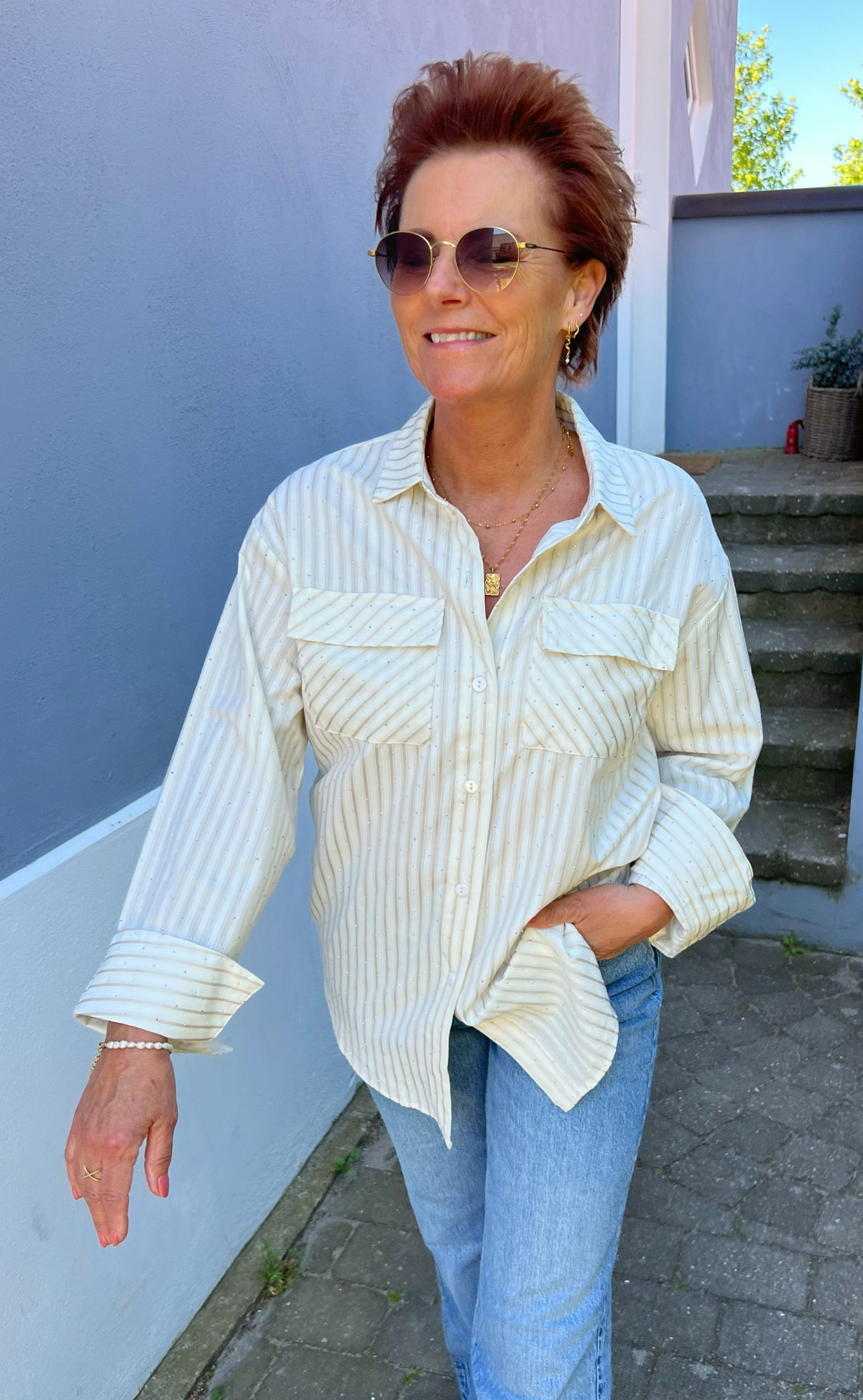 Say INA Copenhagen Skjorte - Simili - White Striped