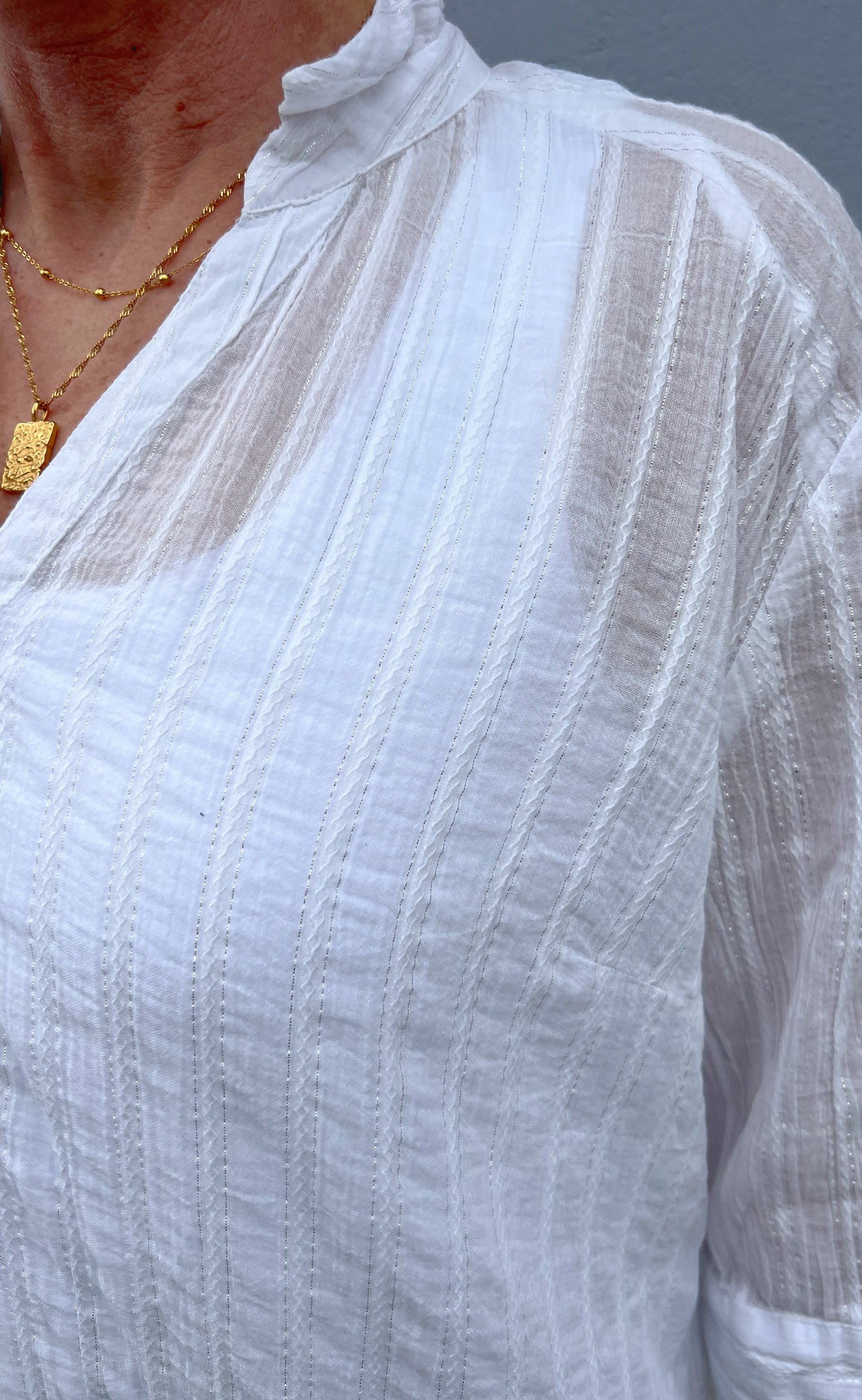 Say INA Copenhagen Skjorte - Simona - White Lurex