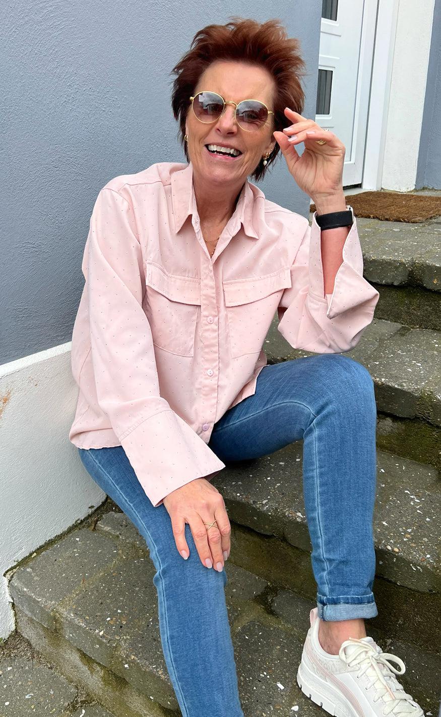 Say INA Copenhagen Skjorte - Susanne Rhinestone - Rose