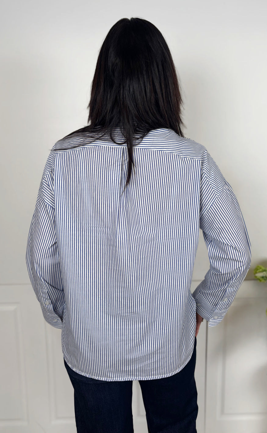 Say INA Copenhagen Skjorte - Tami - Blue Striped W. Embroidery