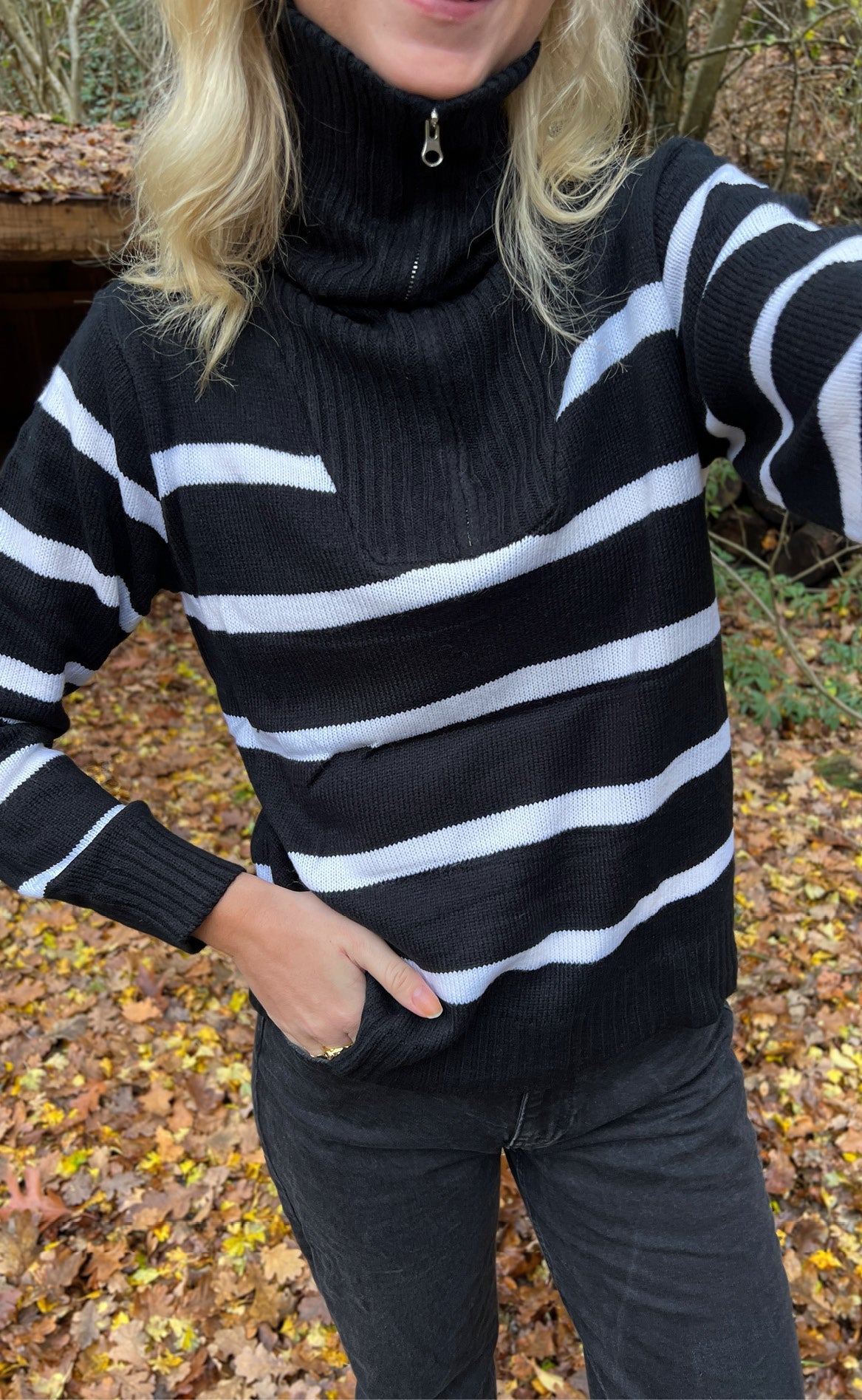 Say INA Copenhagen Striktrøje - Benedikte - Black / White Stripe