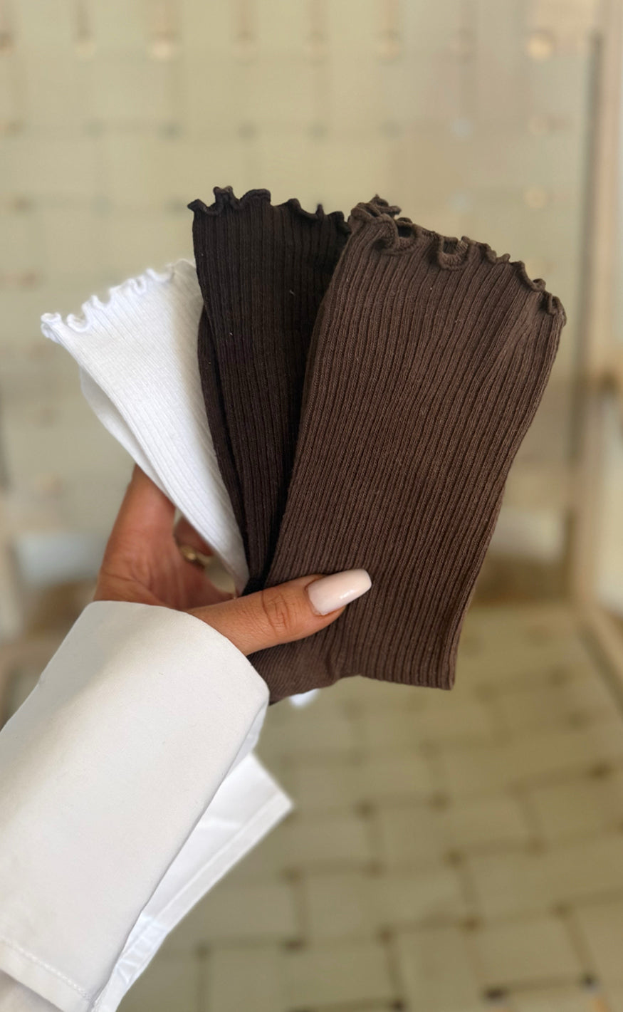 Say INA Copenhagen Strømper - Sally 3-pack - Brown