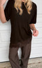 Say INA Copenhagen T-Shirt - Larisa Lace Asymmetric - Dark Brown