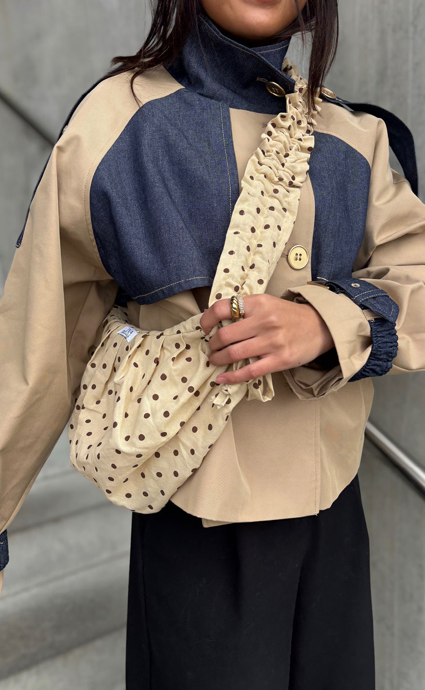 Say INA Copenhagen Taske - Dortea Dotted - Beige W. Brown Dots