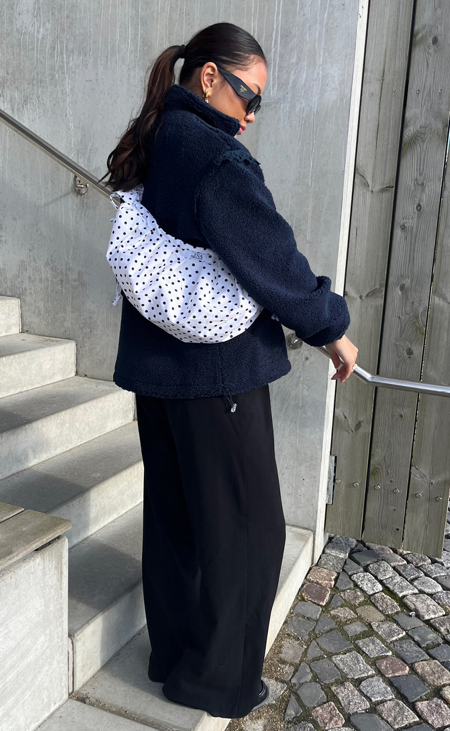 Say INA Copenhagen Taske - Dortea Dotted - White W. Black Dots