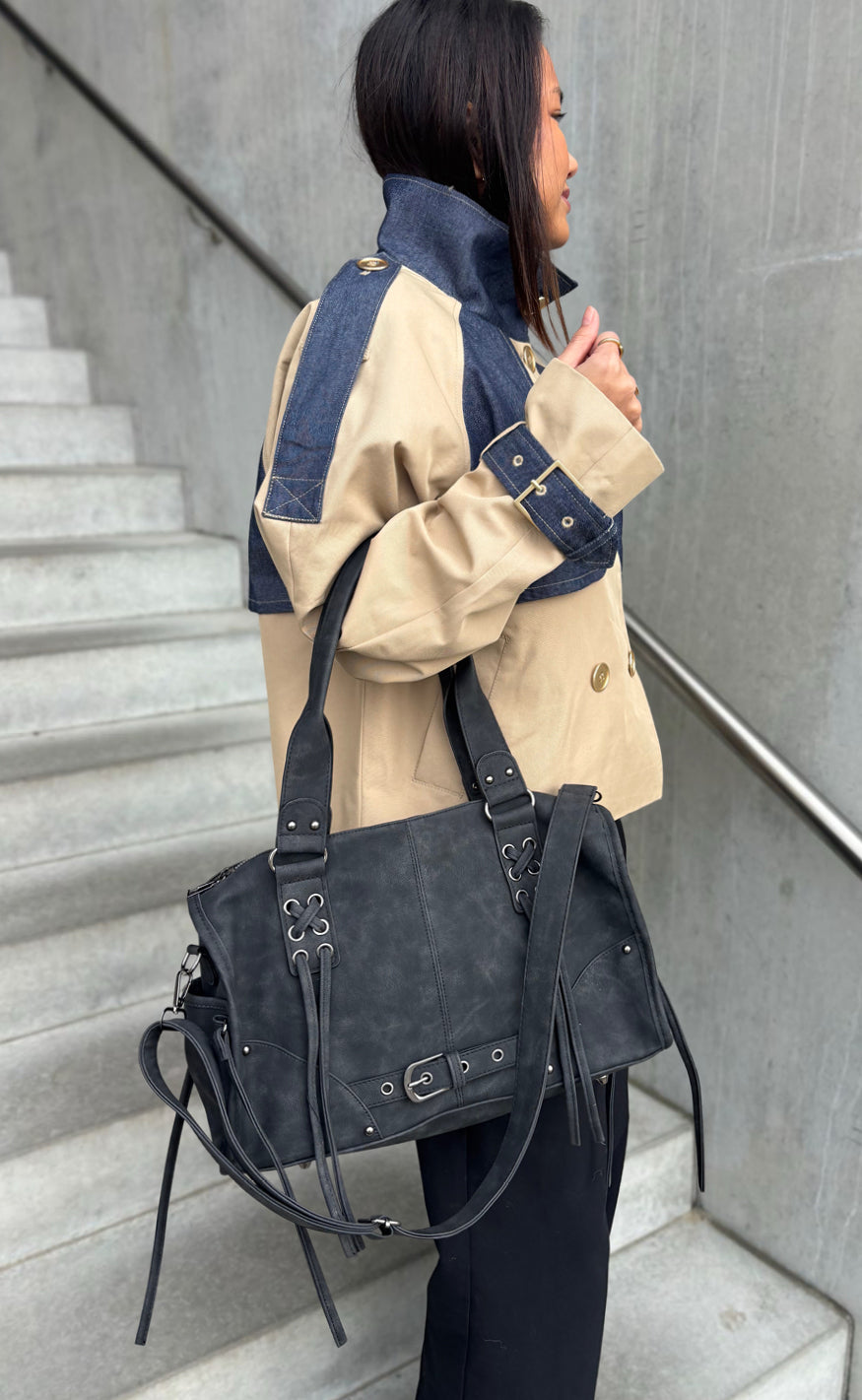 Say INA Copenhagen Taske - Mary City - Black PU Leather