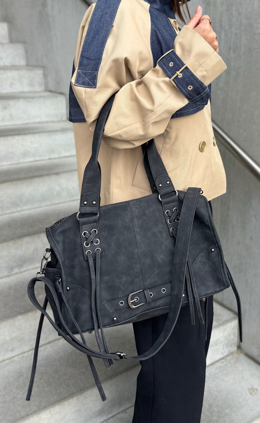 Say INA Copenhagen Taske - Mary City - Black PU Leather