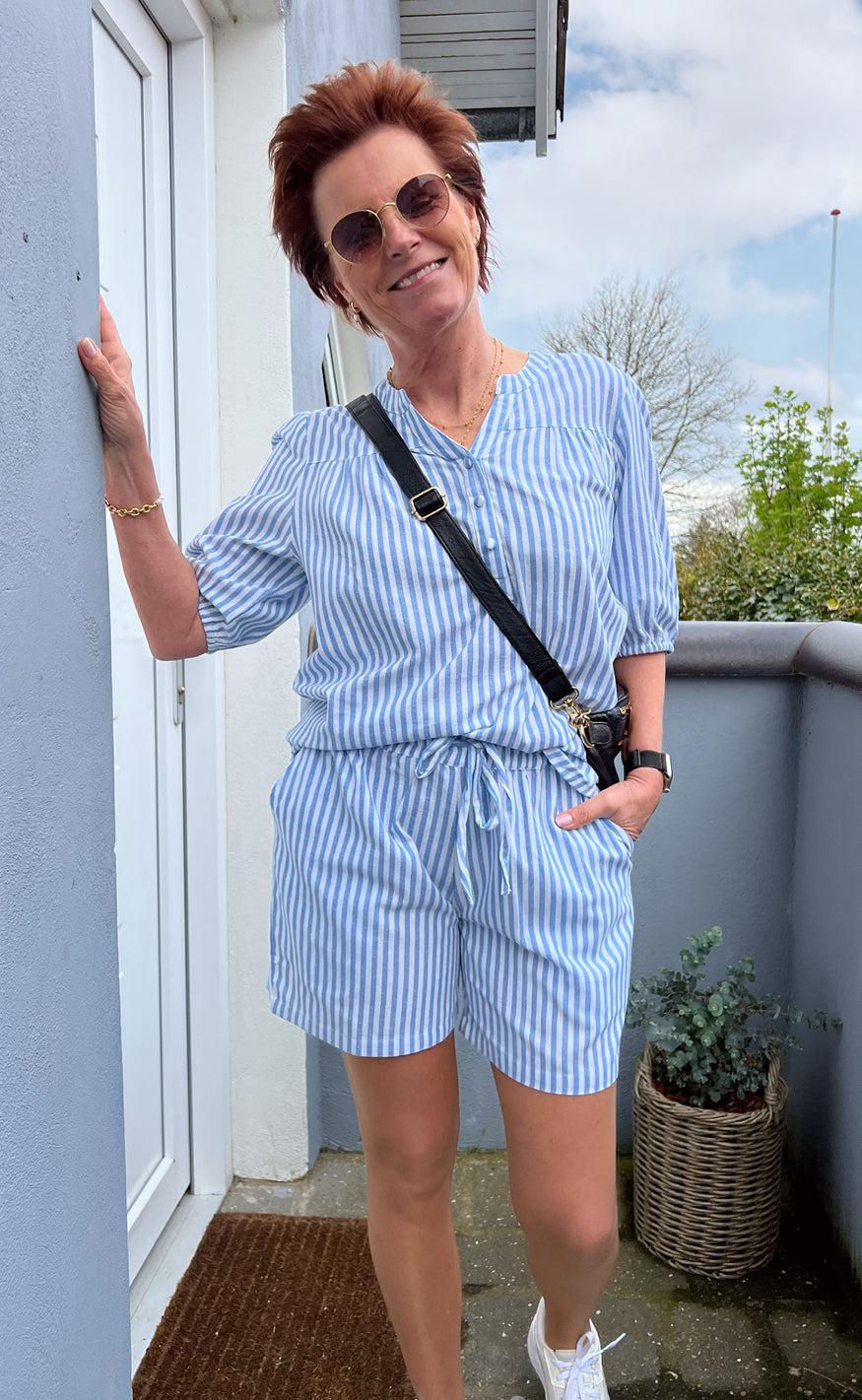 Say INA Copenhagen Top - Alba - Blue Striped