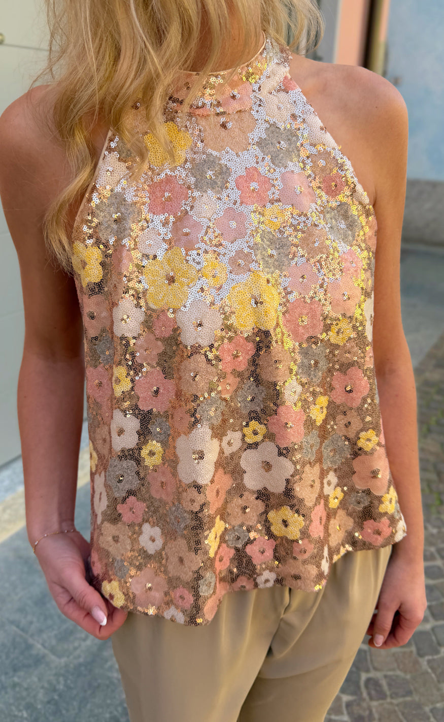 Say INA Copenhagen Top - Ava - Summer Sequin Flowers