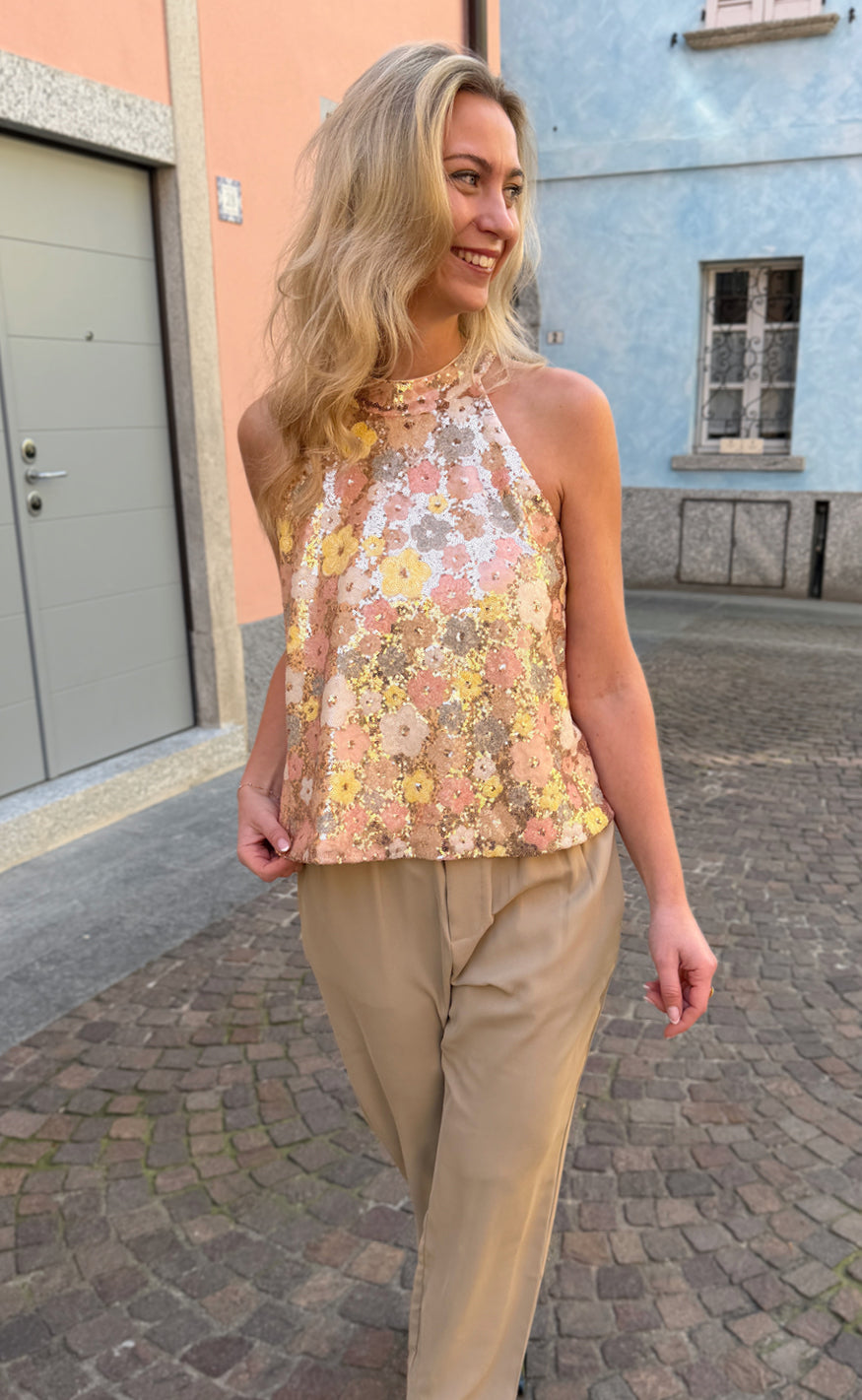 Say INA Copenhagen Top - Ava - Summer Sequin Flowers