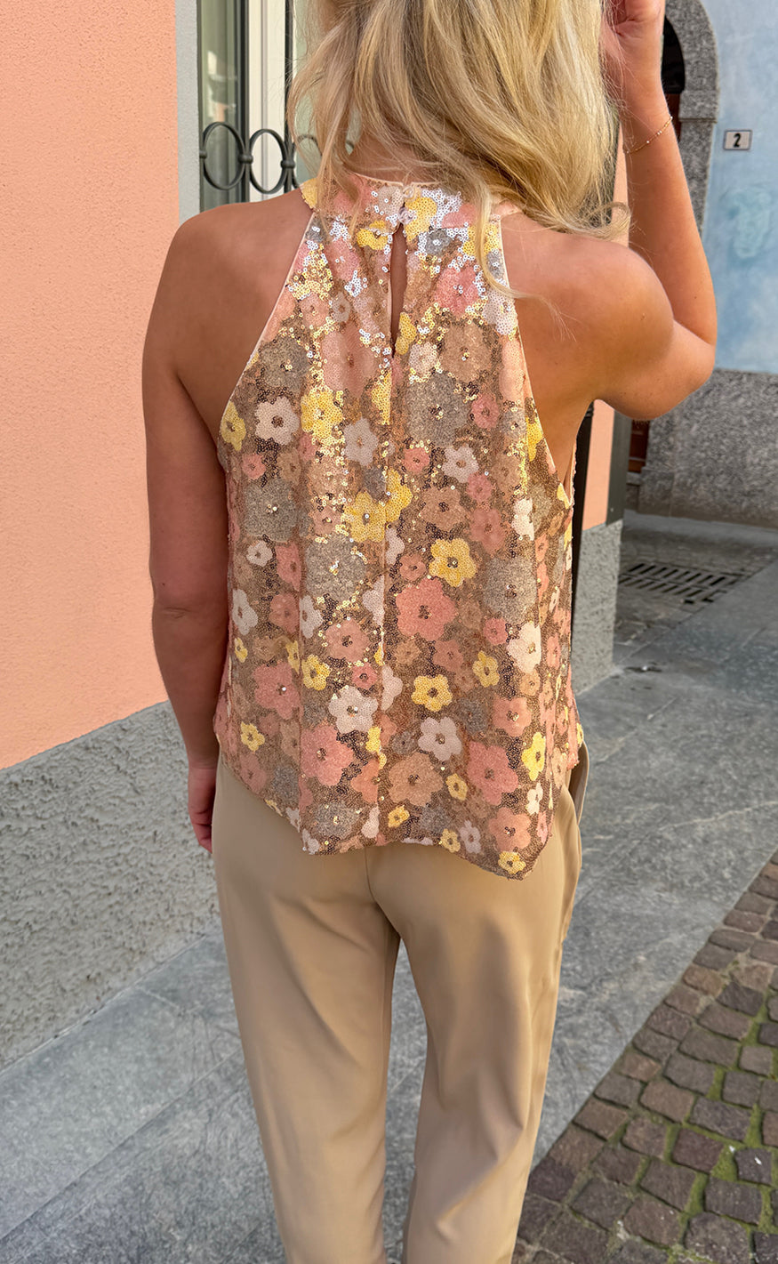 Say INA Copenhagen Top - Ava - Summer Sequin Flowers
