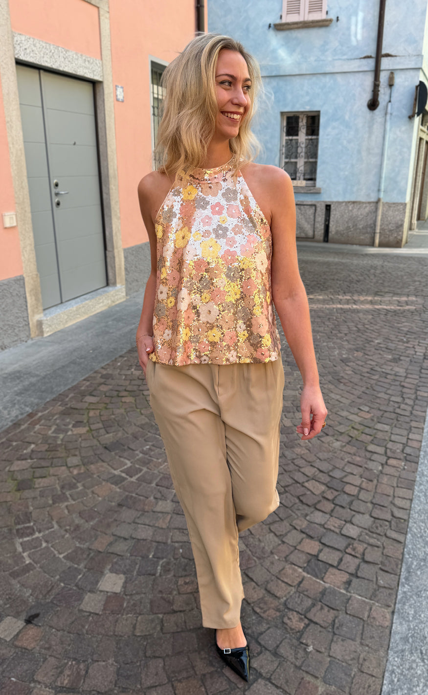 Say INA Copenhagen Top - Ava - Summer Sequin Flowers