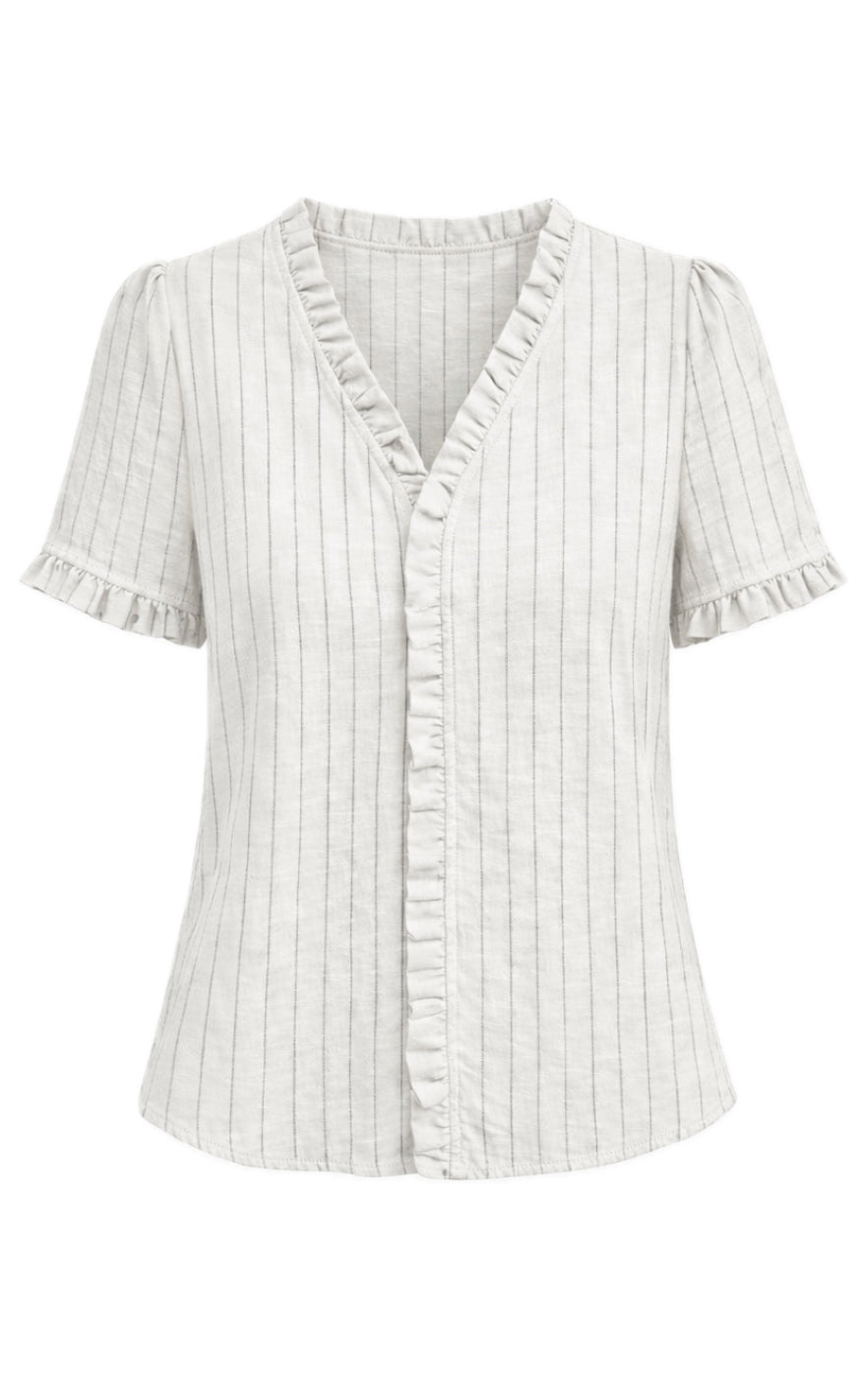 Say INA Copenhagen Top - Catja - Off White W. Stripes