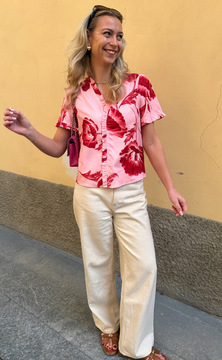 Say INA Copenhagen Top - Catja - Rosy Flower