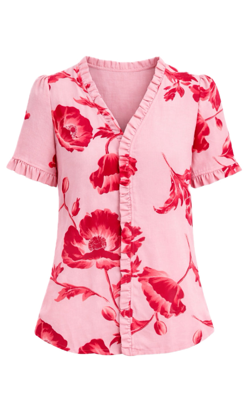 Say INA Copenhagen Top - Catja - Rosy Flower