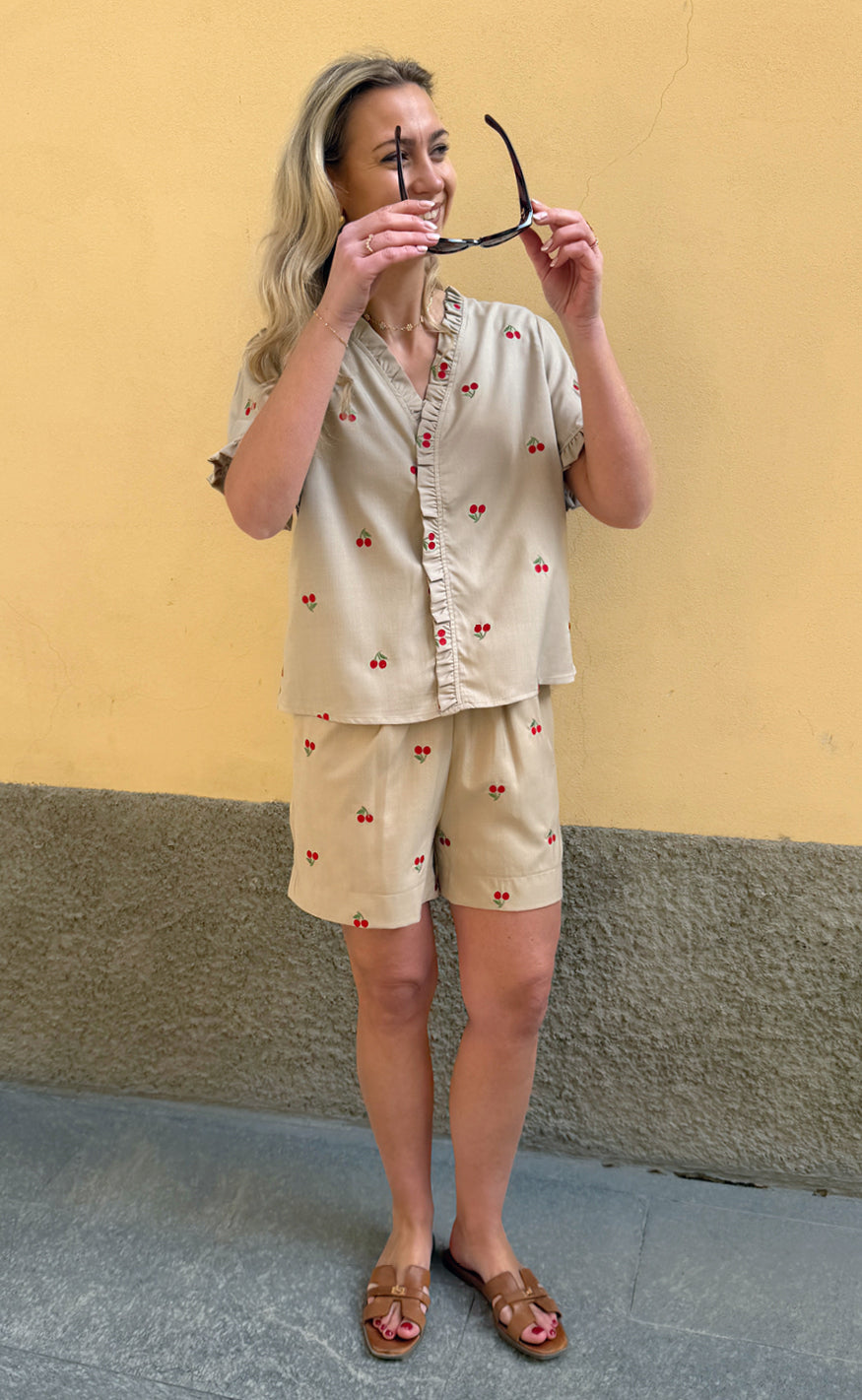 Say INA Copenhagen Top - Catja - Sand W. Cherries